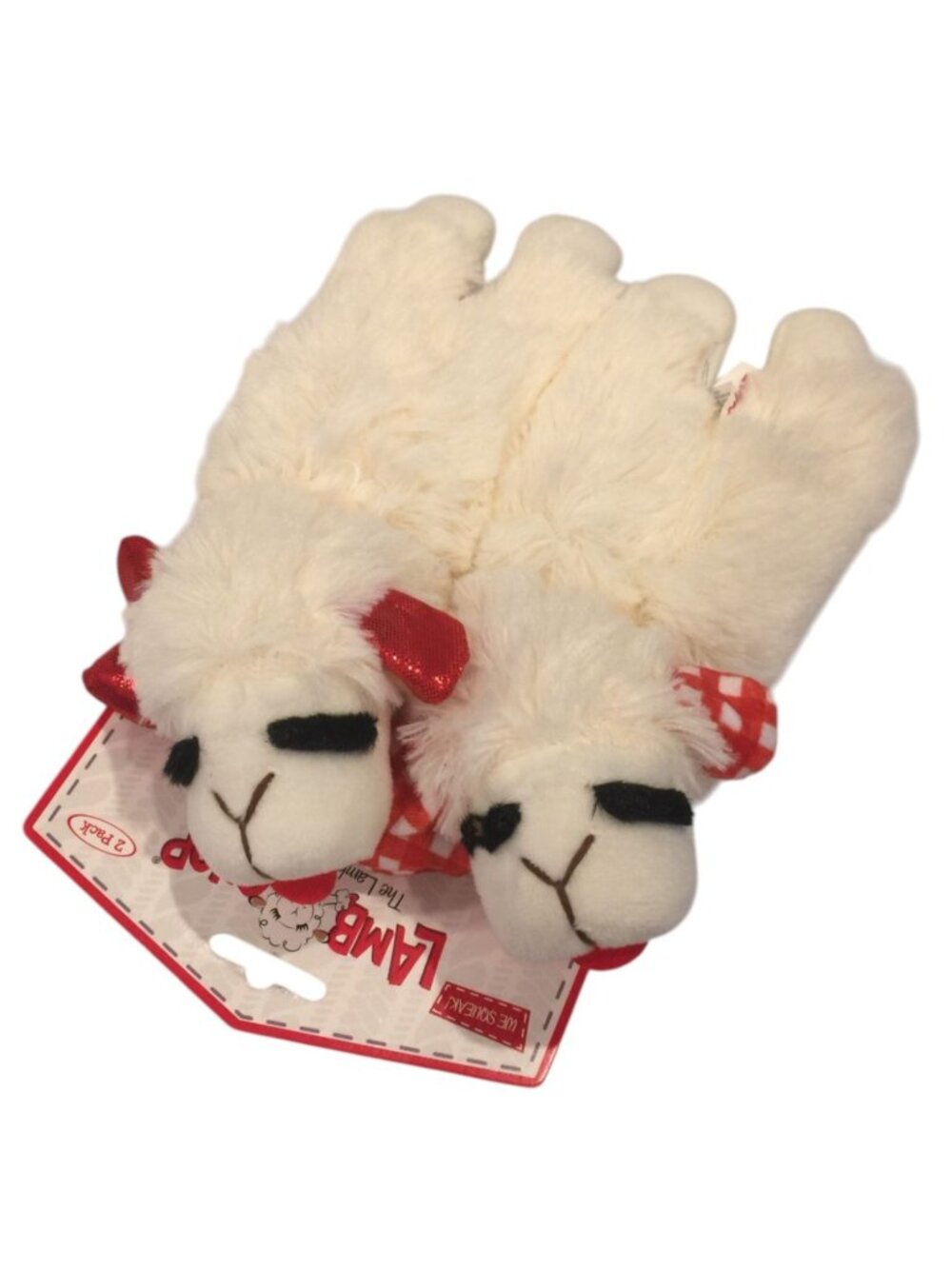 Lamb Chop Red Metallic Red White Checkerboard Squeak 7" Mini Plush Dog Toys Set